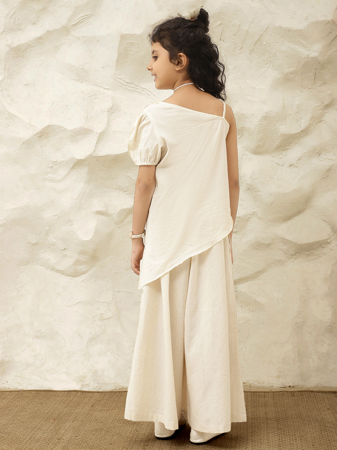 Leaf Patch Work Asymmetric Pure Cotton Co-Ord Set