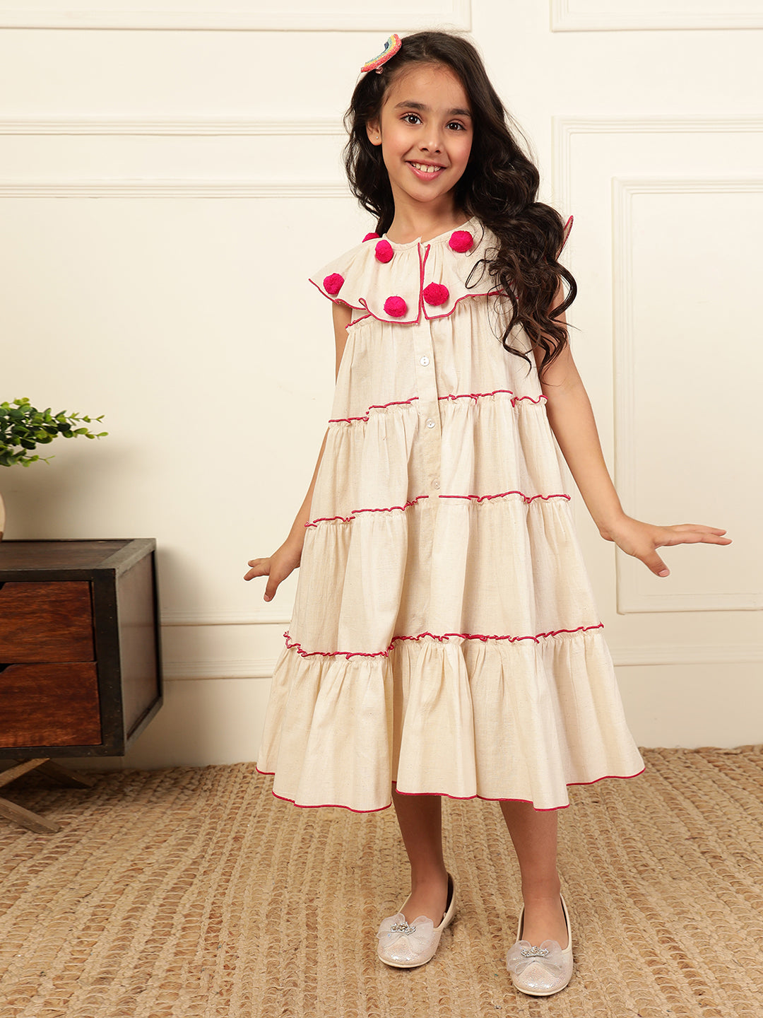Cotton Flex Shirt Dress For Girls