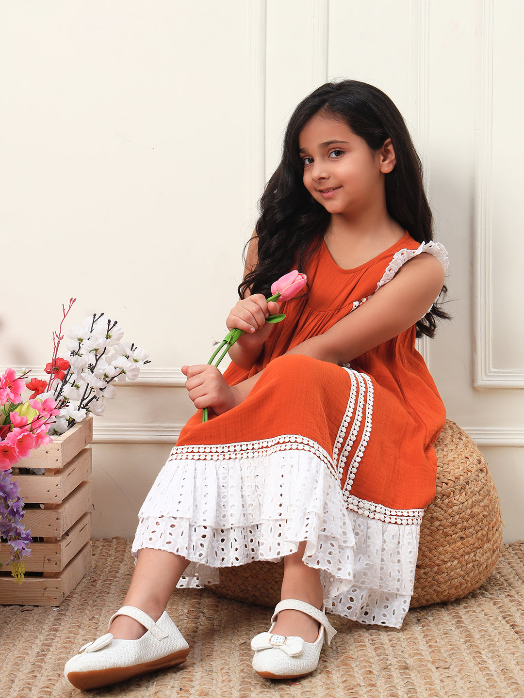 Schiffli Tiered Dress