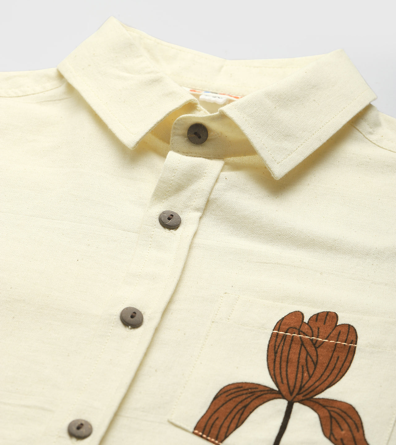 Placement Print Pure Cotton Casual Shirt For Boys