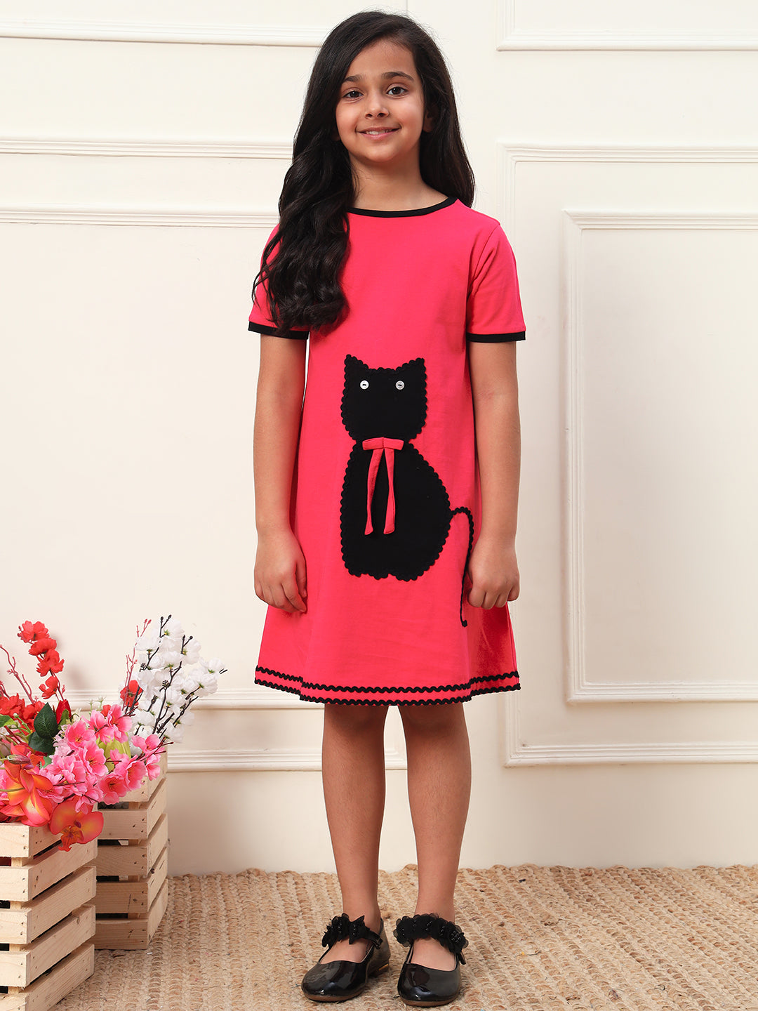 Cat Patch Loose Fit Dress