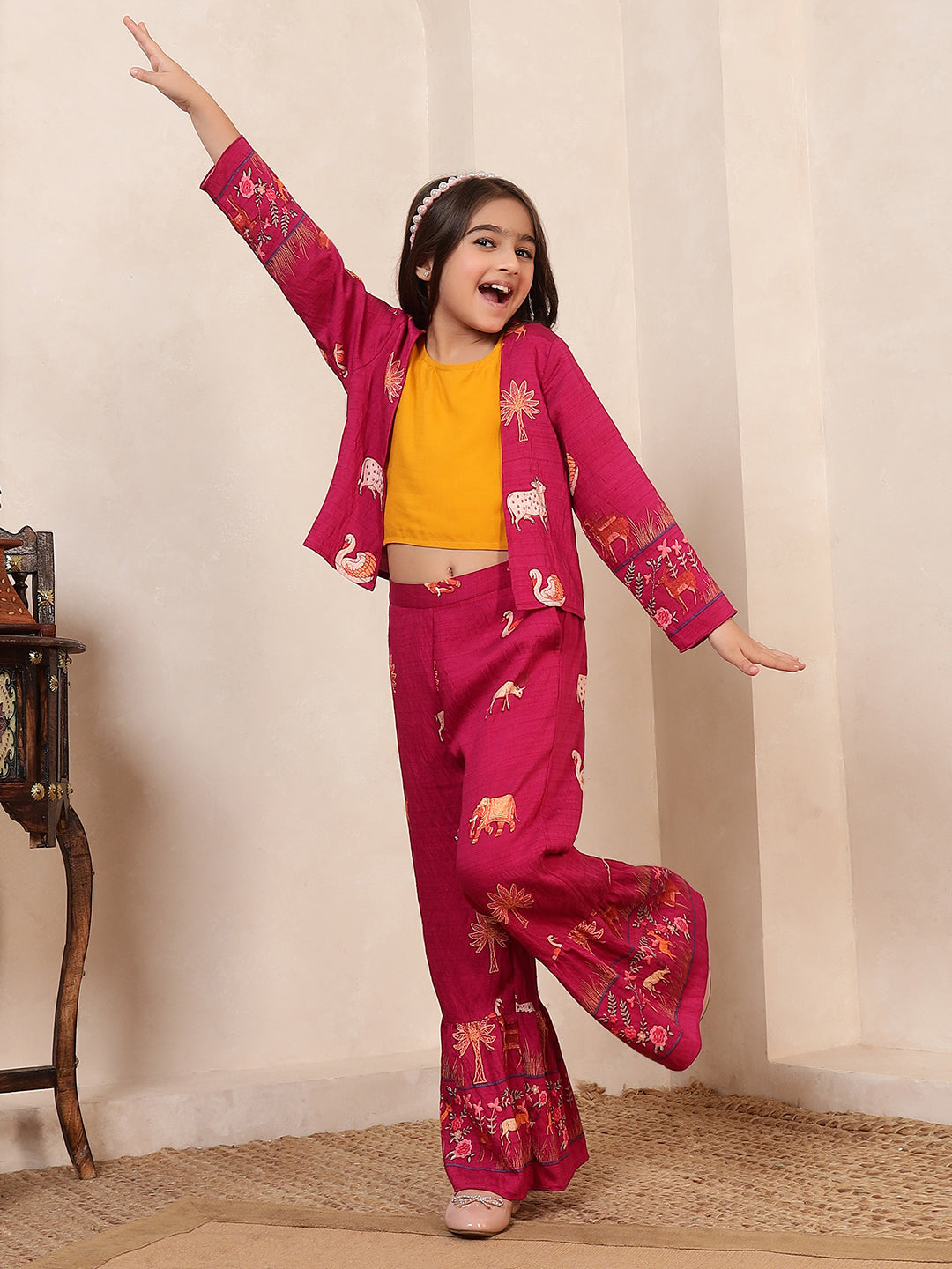 3 Pieces Shrug Fusion Co-Ord Set