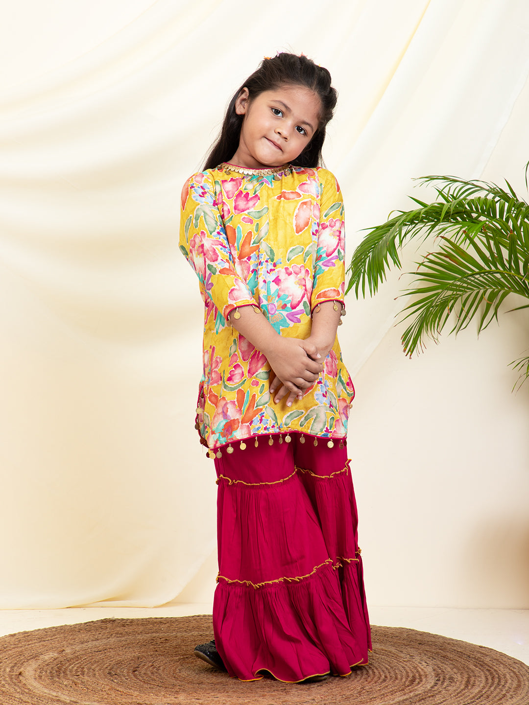 Floral Printed Kurta & Sharara Set