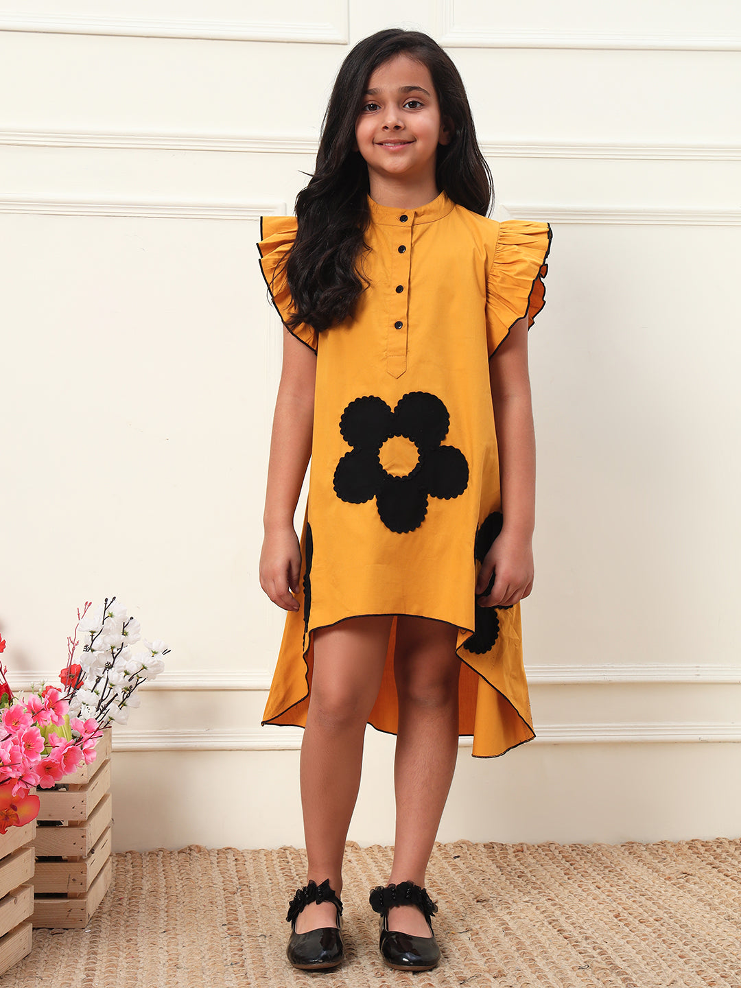 High Low Cotton Dress for Girls