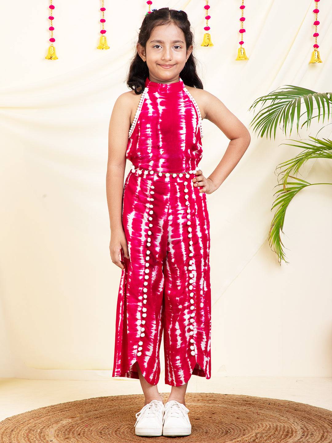 Tie Dye Halter Neck Top With Pants