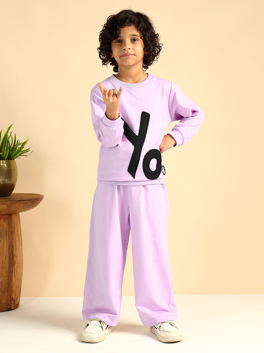 Pure Cotton Lavender Patch Work Boys Co-Ord Set