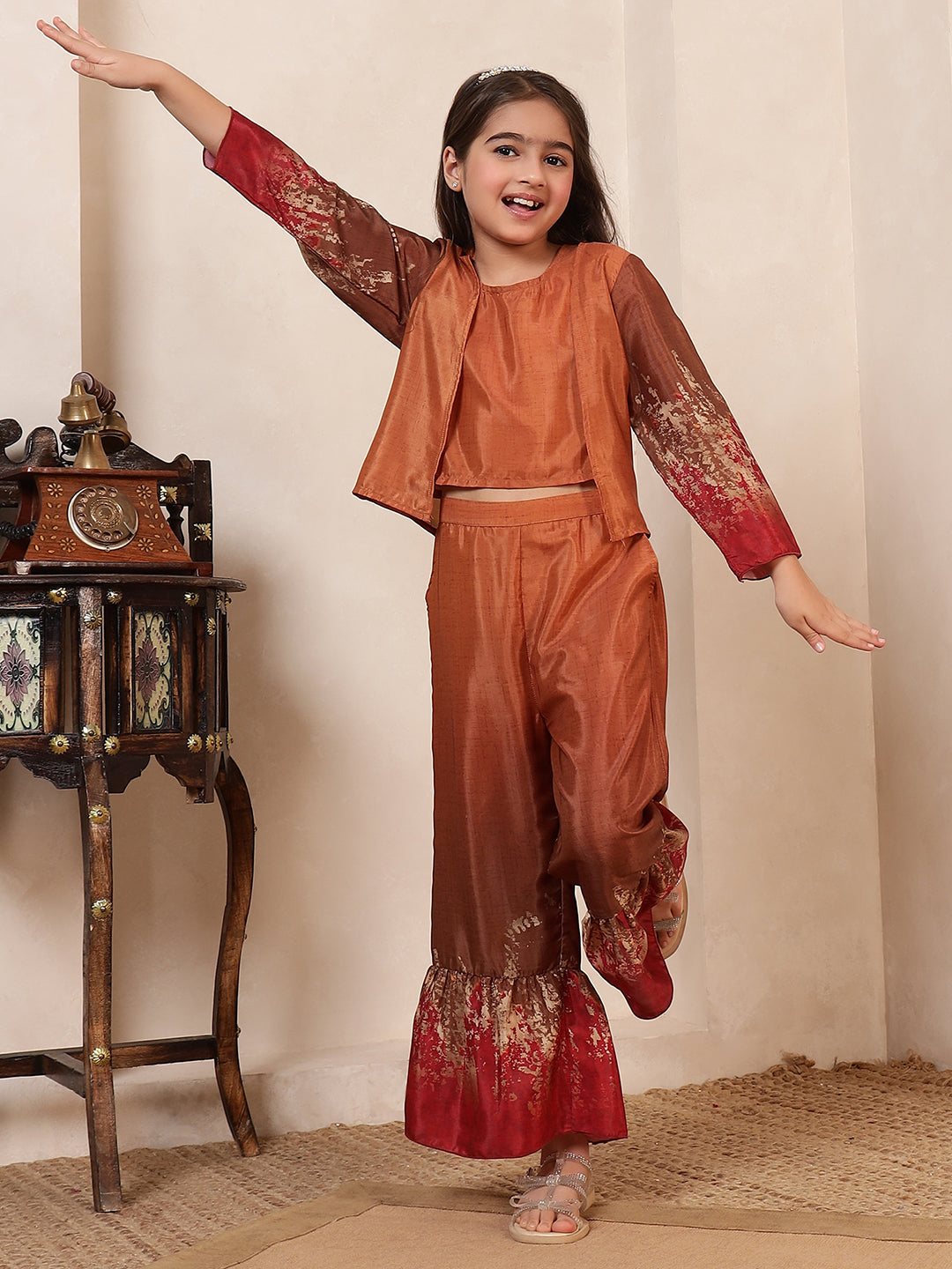 Mustard Tie & Dye 3 Pieces Co-Ord Set