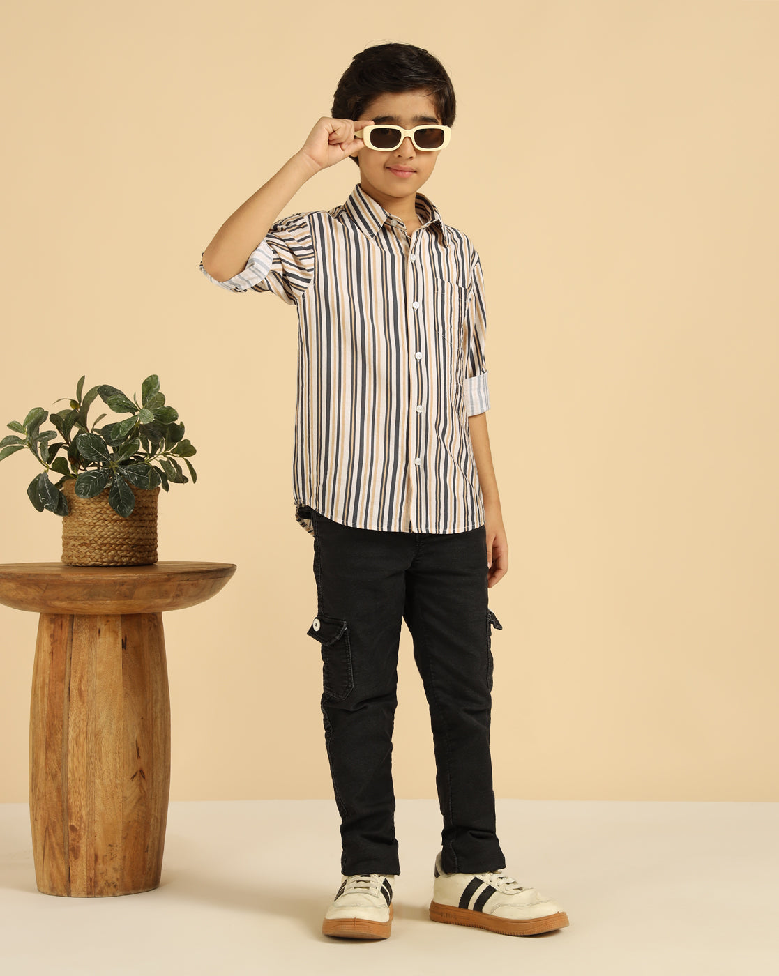 Multi Color Stripes Full Sleeves Boys Shirt
