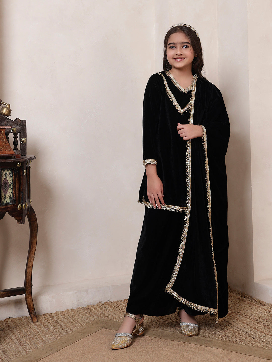 Black Velvet 3 Piece Co-ord Set