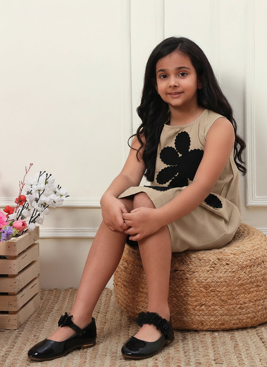 Multicolor Fun Patch Dress For Kids