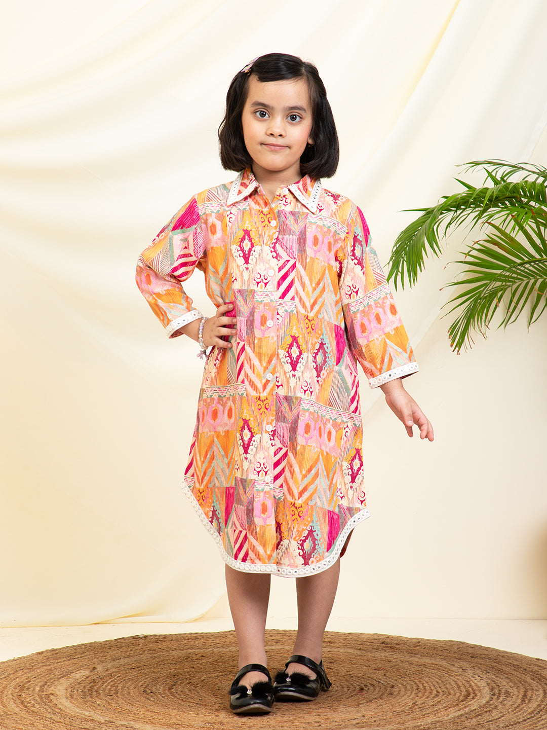 Multicolor Printed Shirt Dress