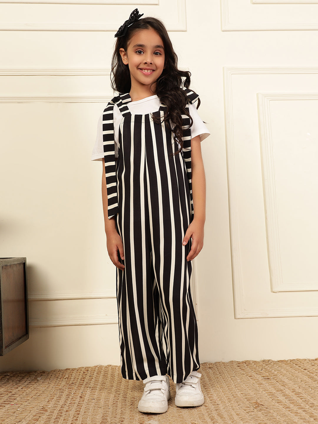 Knot Style Black Stripe Jumpsuit (T-shirt not included)
