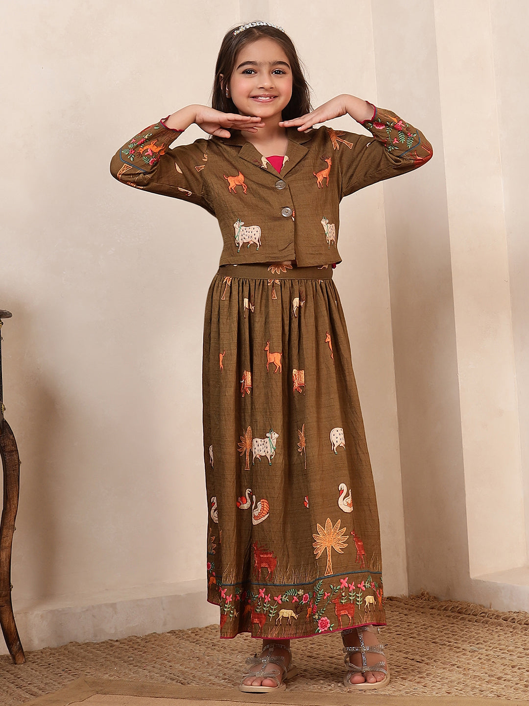 Short Blazer With Skirt Co-Ord Set