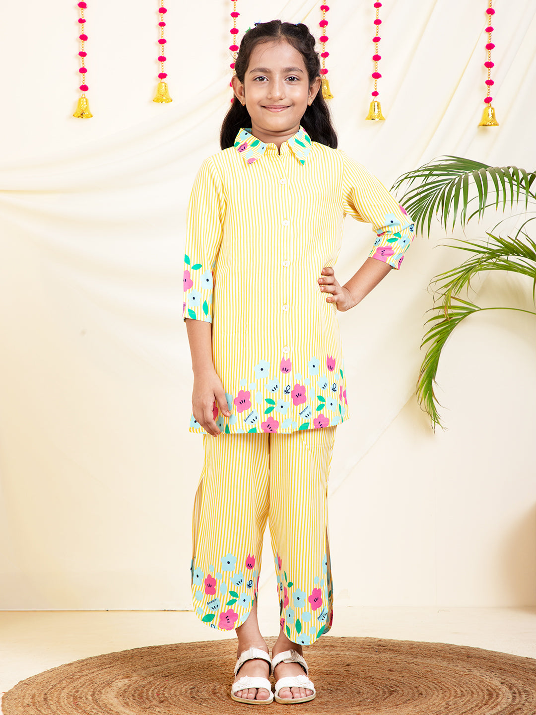 Solid Shirt With Slit Pants