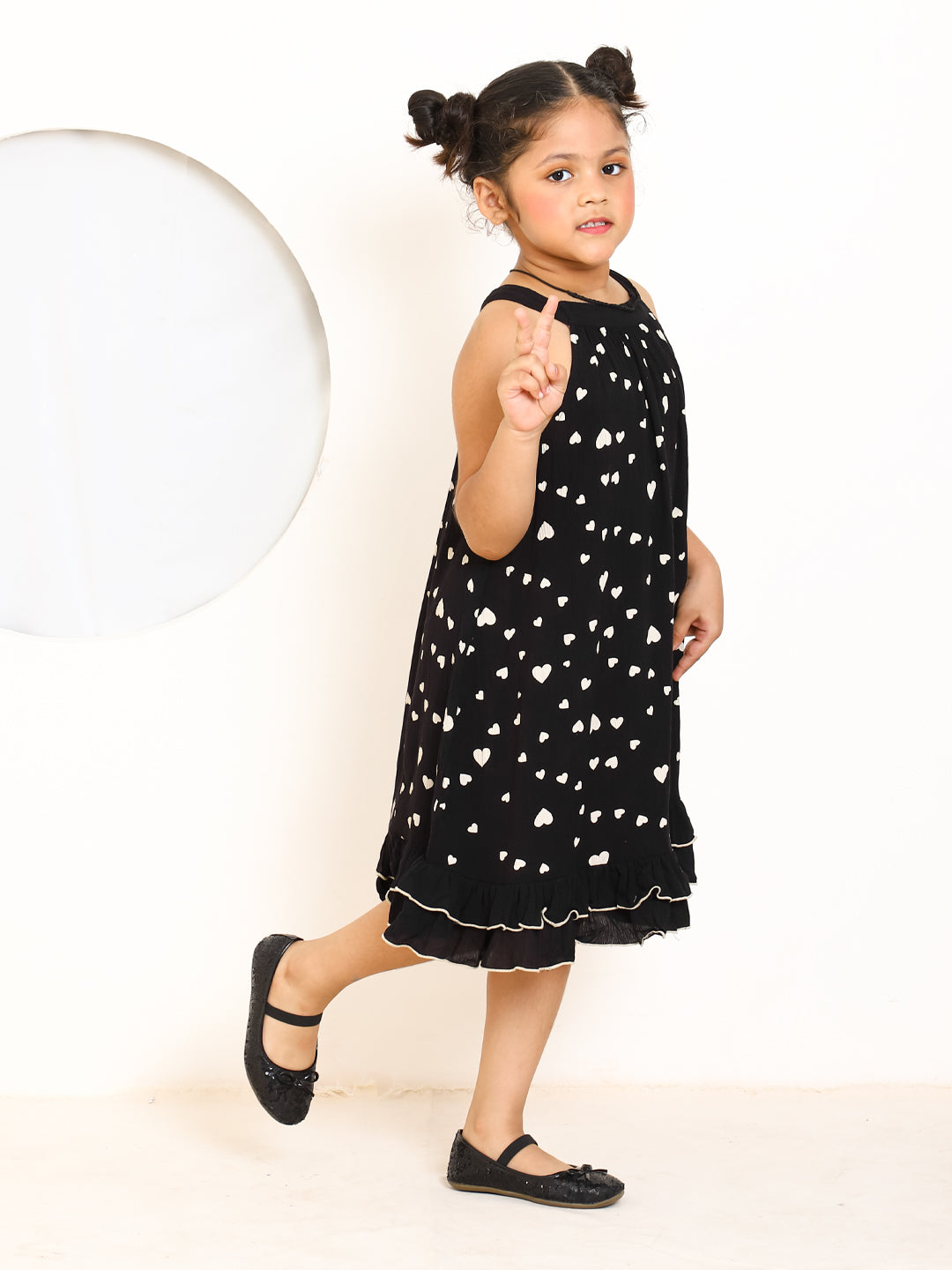 Heart Printed Rayon Dress