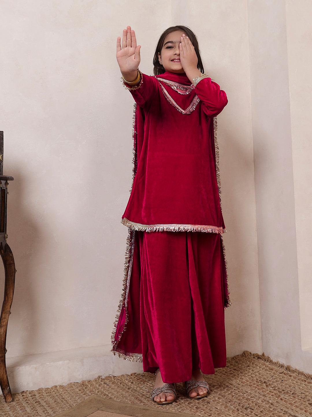 Velvet Magenta 3 Piece Co-ord Set