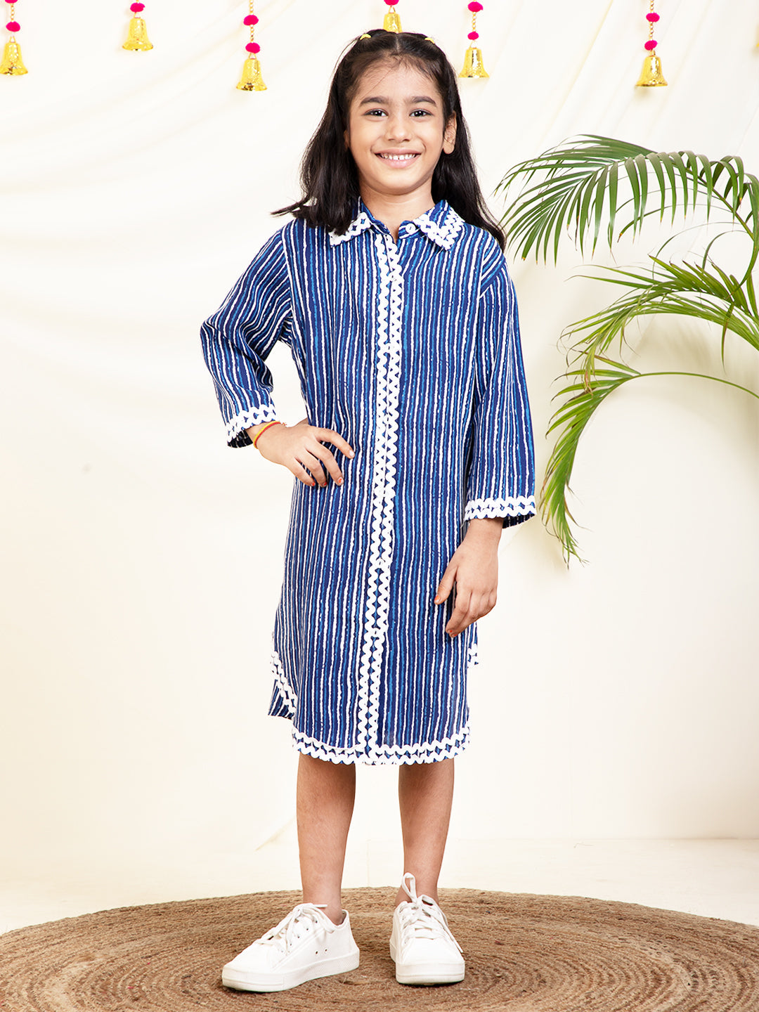 Striped Girls Shirt Dress