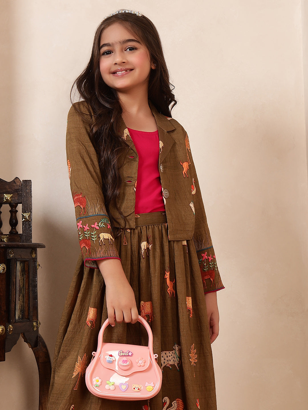 Short Blazer With Skirt Co-Ord Set