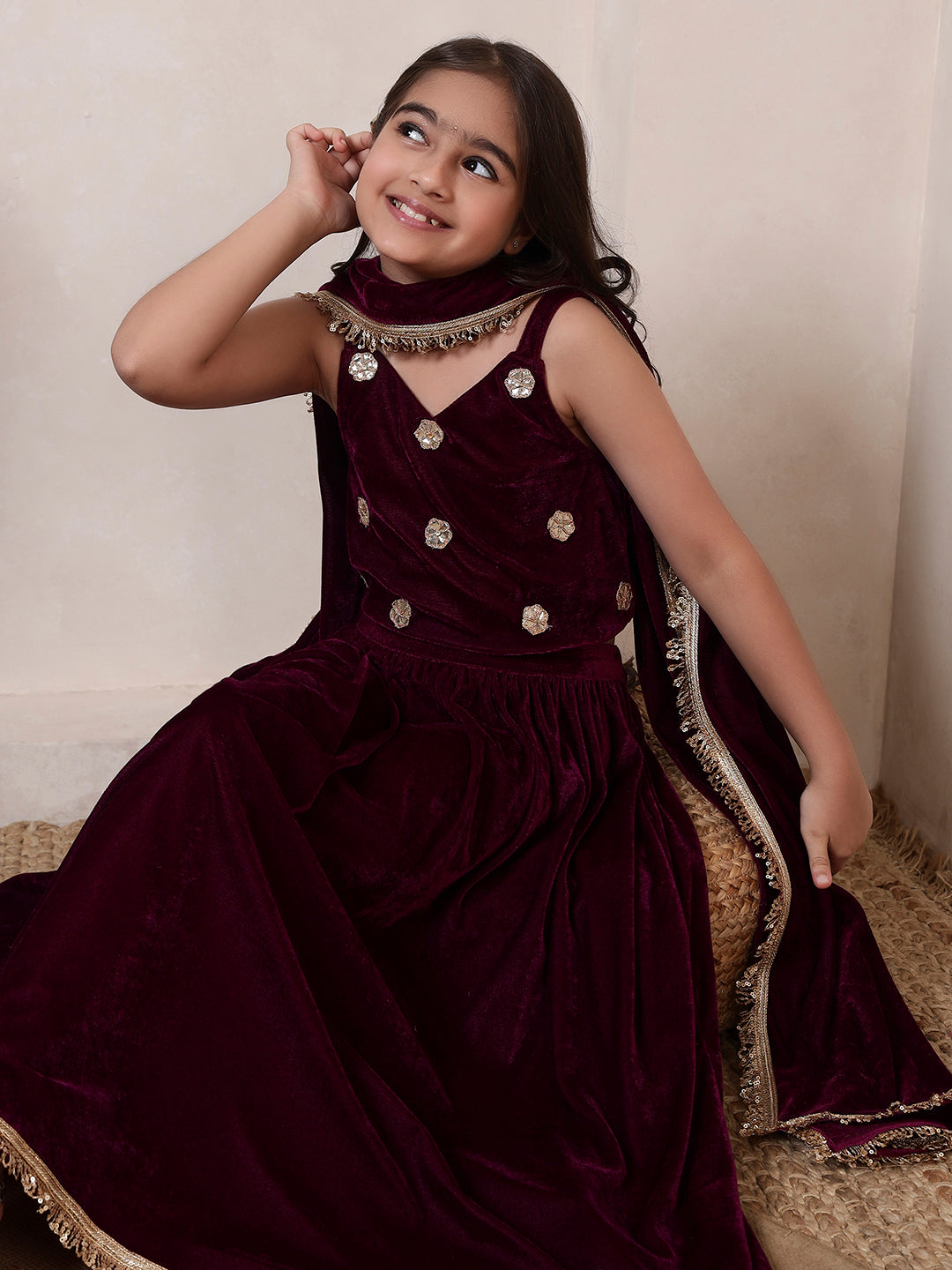 3 Piece Top With Skirt And Dupatta