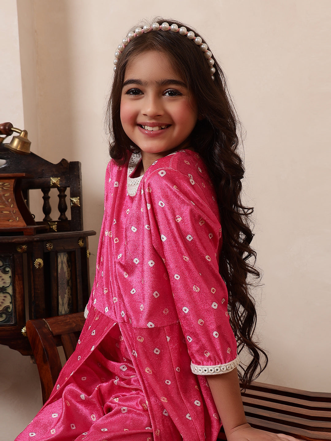 Pink Velvet Kurta Set