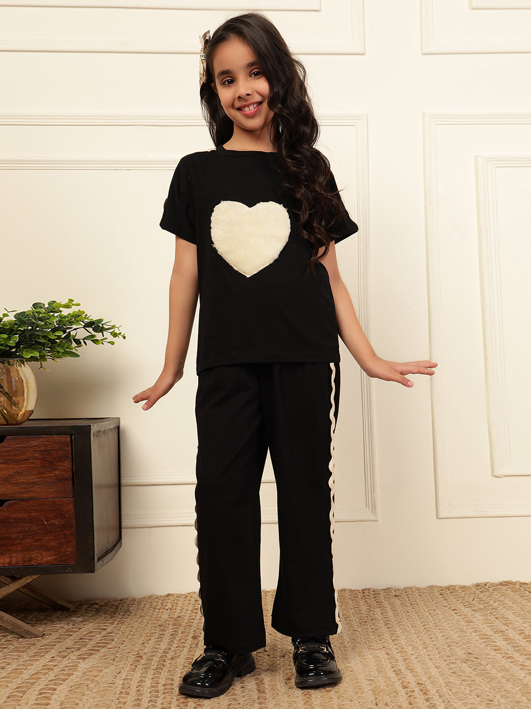 T-Shirt With Relaxed Pants Co-Ord Set For Girls