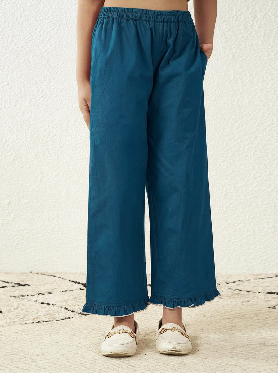 Embroidered Top With Pant Set