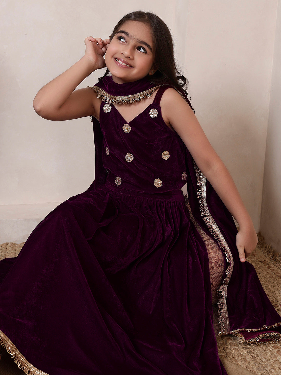 3 Piece Top With Skirt And Dupatta