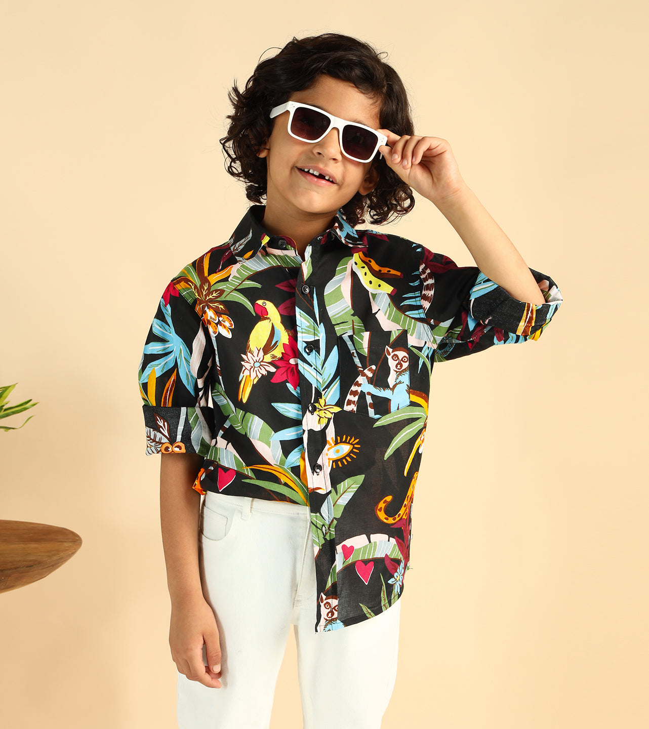 Nature Inspired Printed Casual Shirt For Boys
