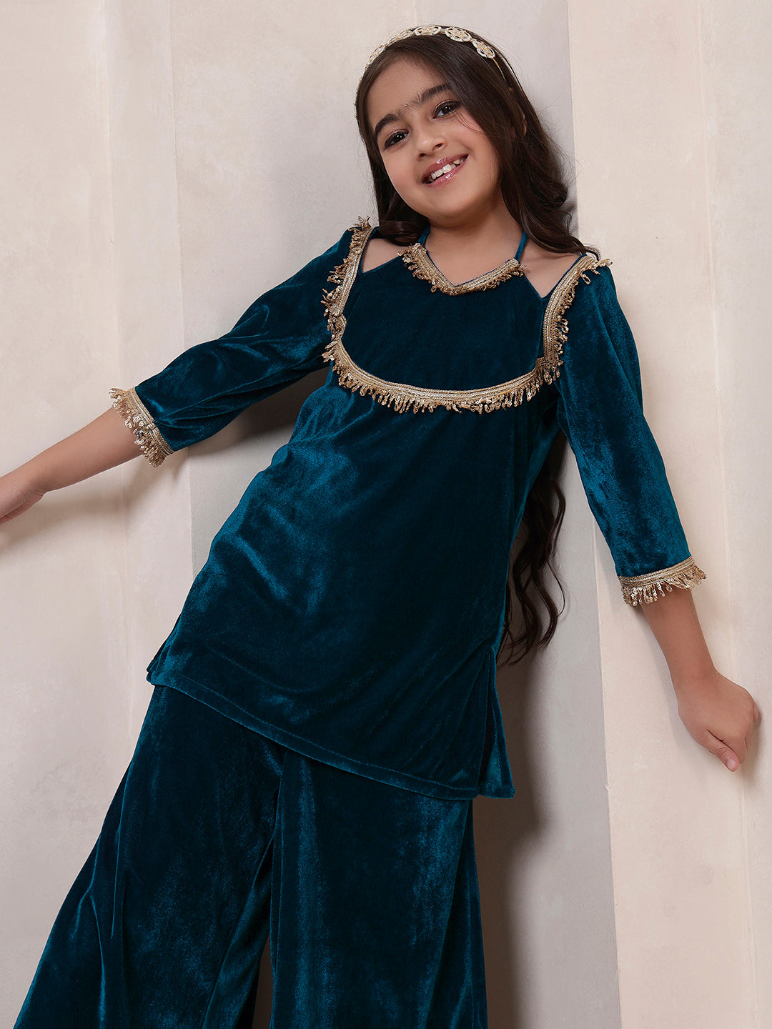 Velvet Kurta With Palazzo Set
