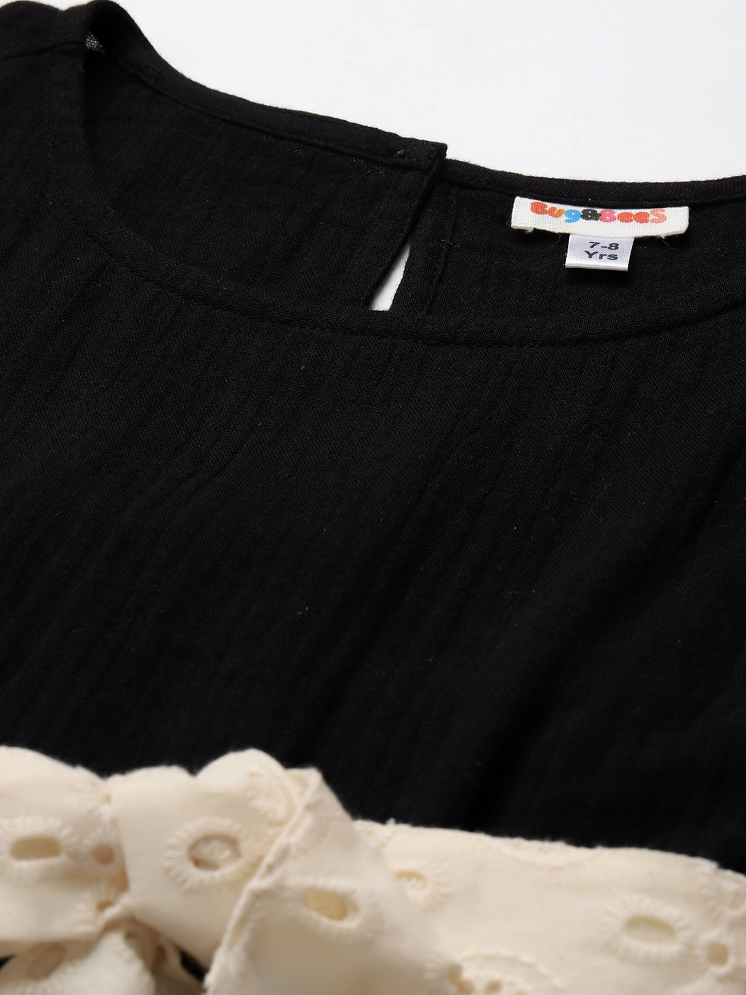 Pure Cotton Embroidered Schiffli Tiered Layered Girls Dress