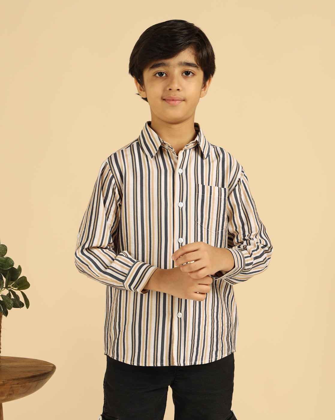 Multi Color Stripes Full Sleeves Boys Shirt