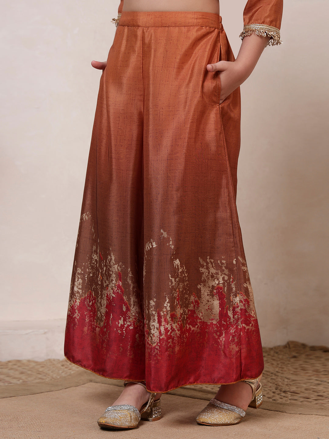 Mustard Kurta With Palazzo Set