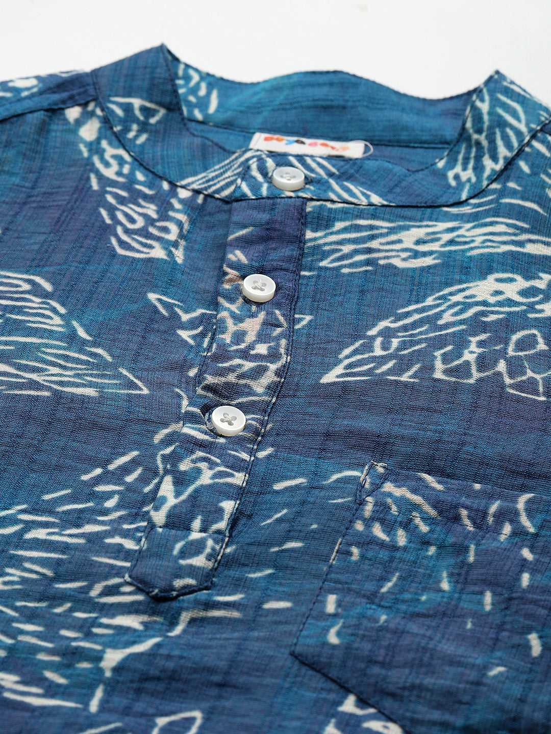 Abstract Print Short Kurta For Boys