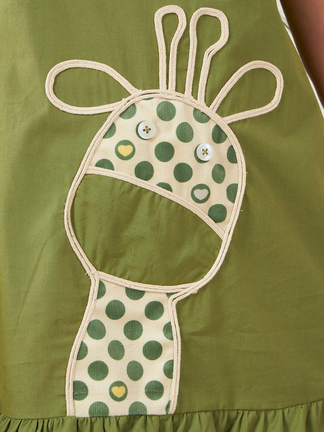 Giraffe Patch Scalloped Collar Dress