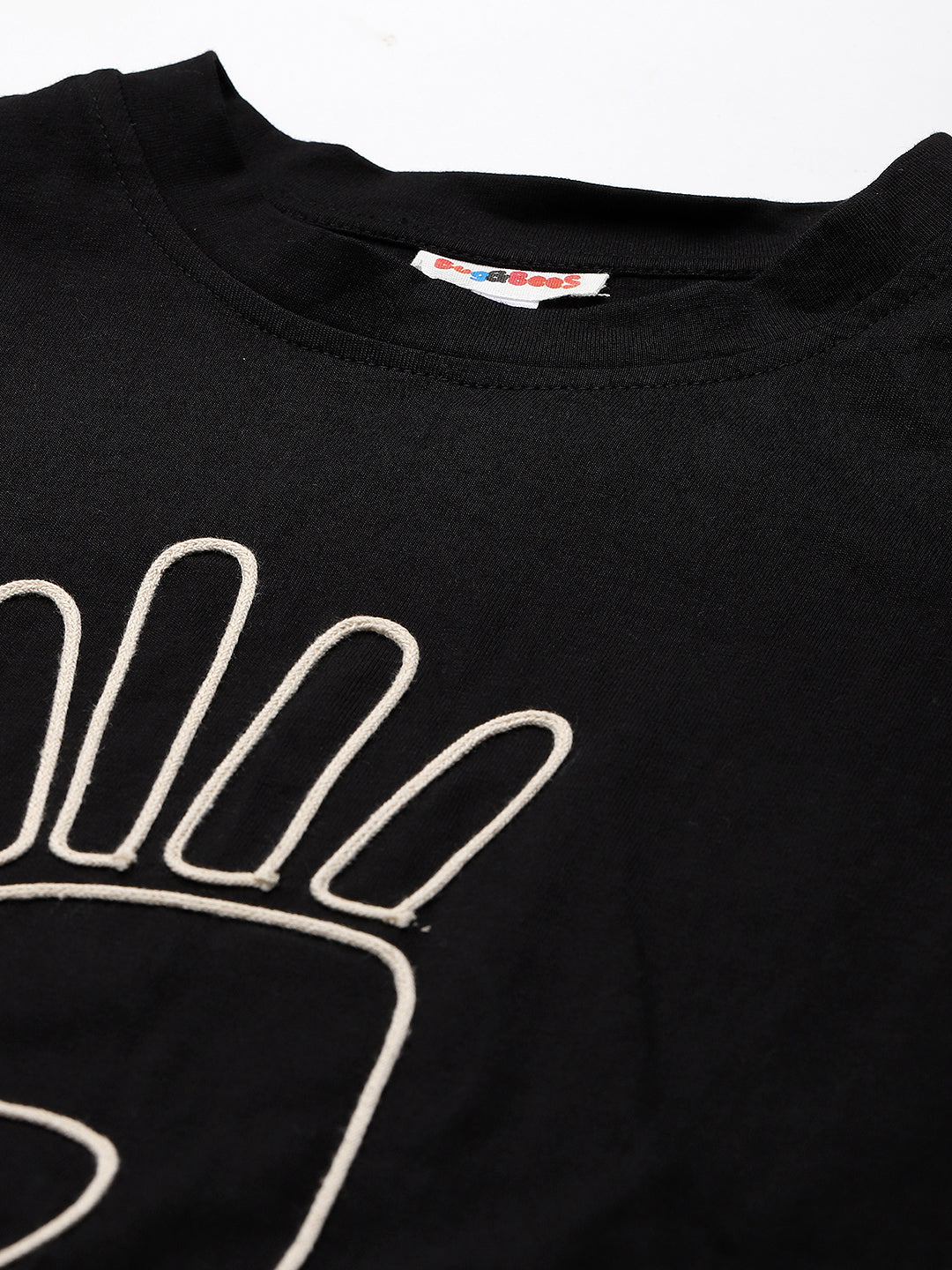 Black Pure Cotton Embroidered Co-Ord Set For Boys