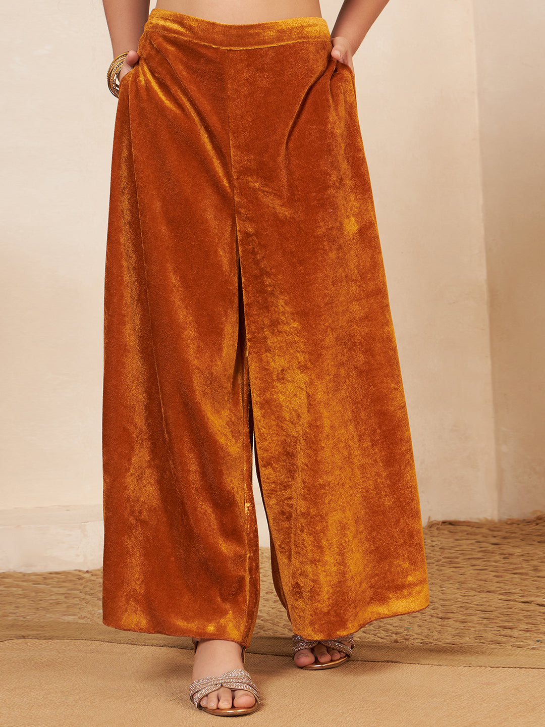 Velvet Mustard 3 Pieces Co-Ord Set