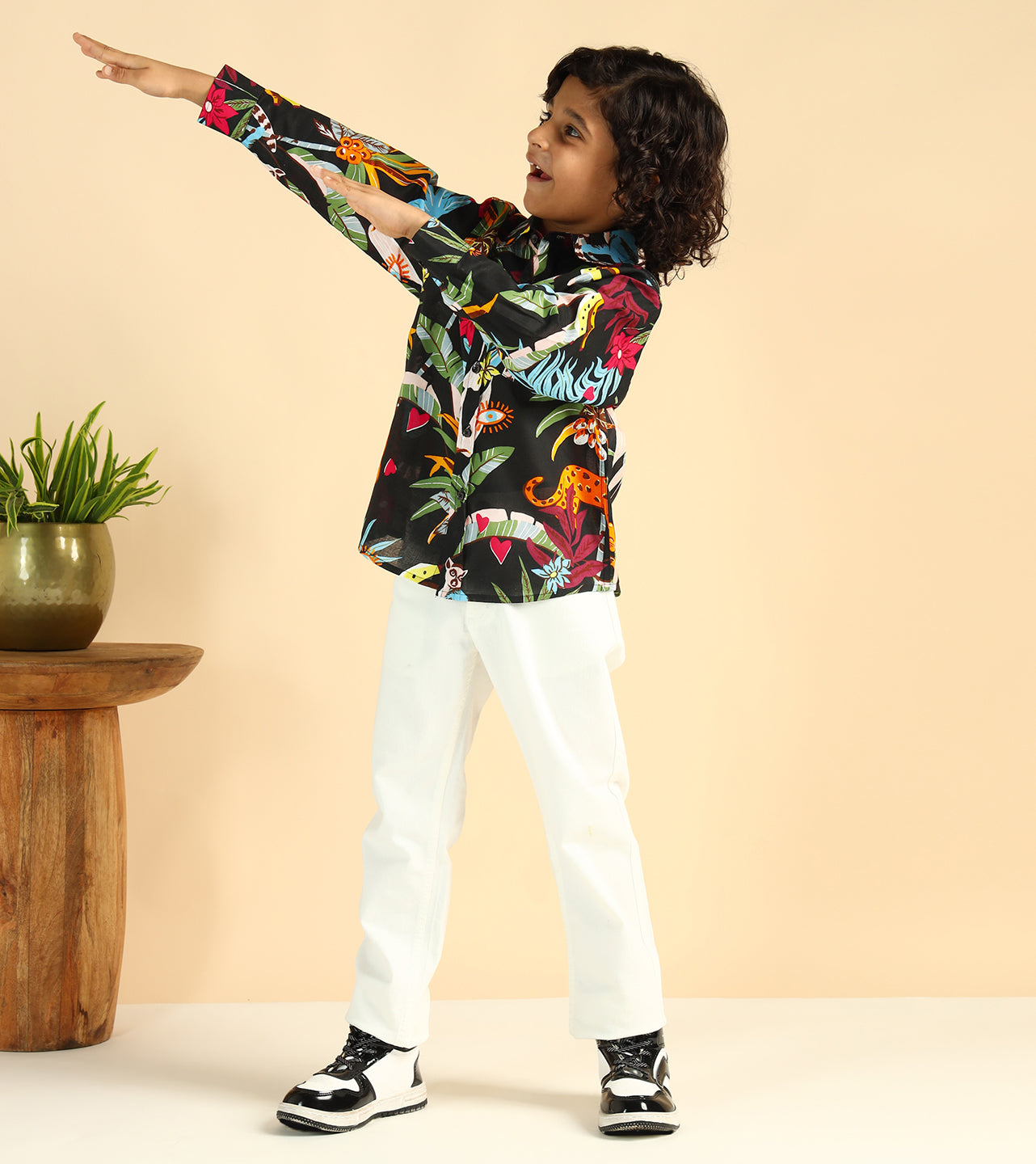 Nature Inspired Printed Casual Shirt For Boys