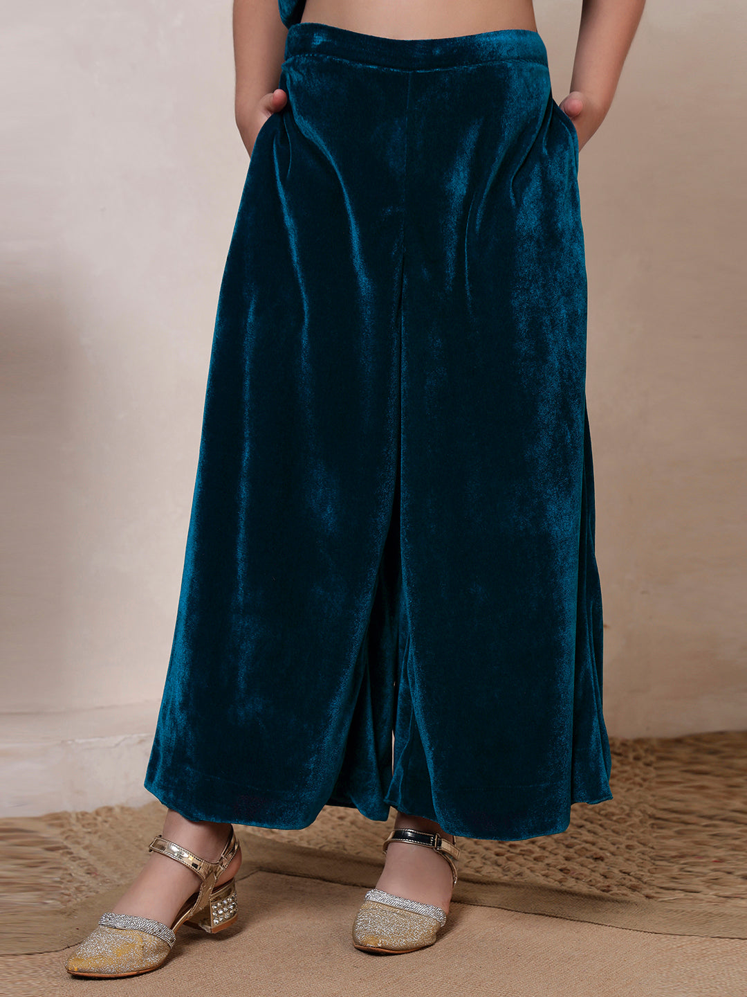 Velvet Teal Blue 3 Piece Co-ord Set