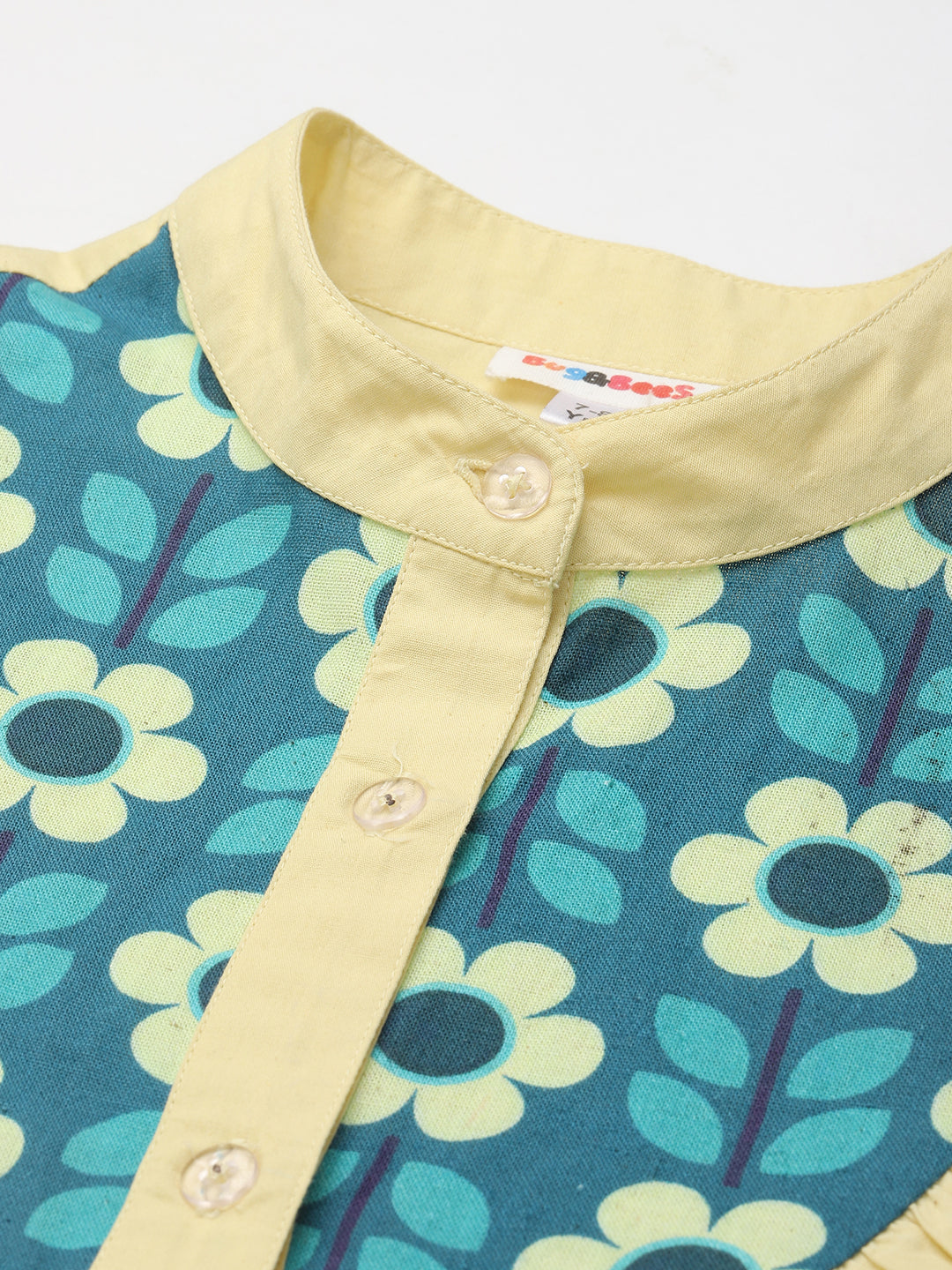 Pure Cotton Floral Printed Girls Tiered Shirt Dress