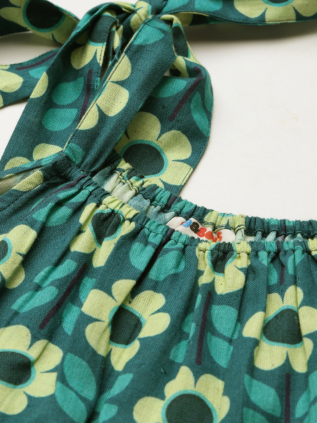 Pure Cotton Floral Print Tiered Girls Dress