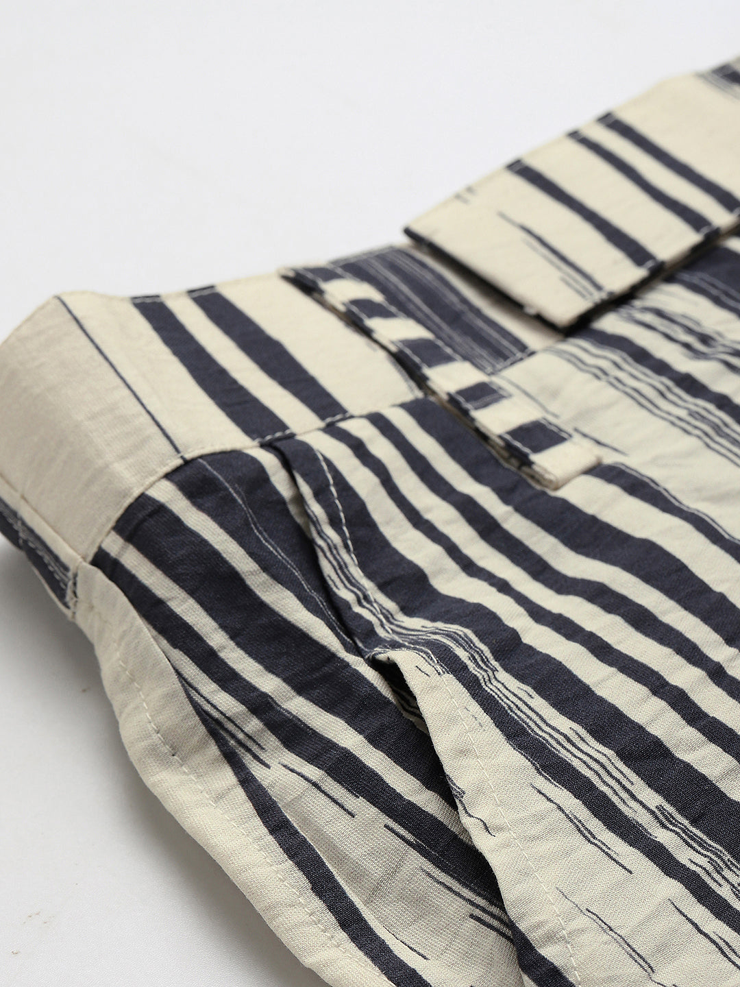 Grey Striped Shirt With Shorts Boys Co-Ord Set